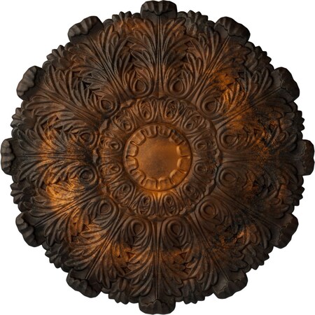 Ekena Millwork Durham Ceiling Medallion (Fits Canopies up to 4 1/4"), Hand-Painted Rust, 31"OD x 1 1/2"P CM31DURUS